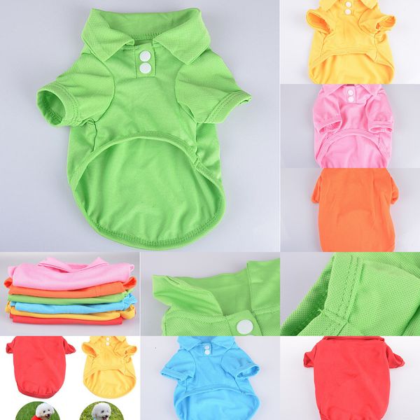 

candy shirts spring summer dog color polo fashion pet clothes poromeric material for pets easy washing 5 n8y0g