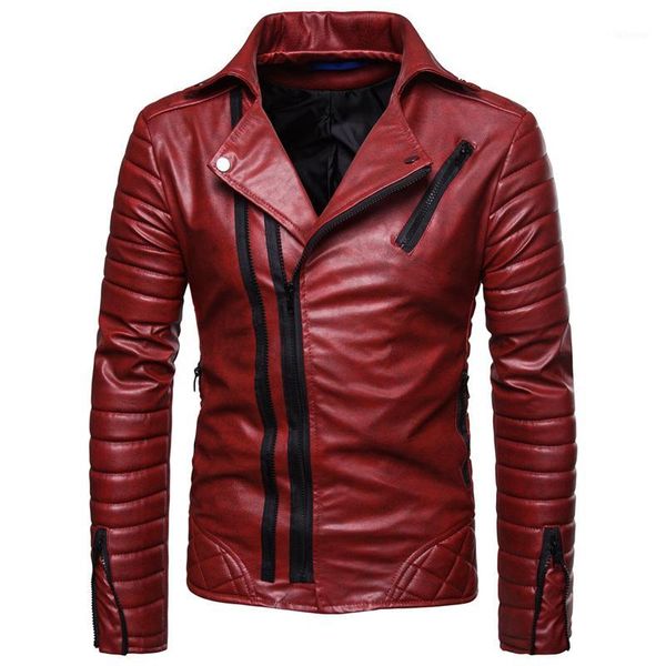 

leather jacket male new casual zippers motorcycle leather jacket men punk outwear handsome black biker men m-3xl,py701