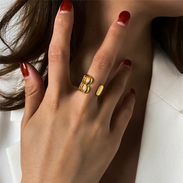 

simple metal b letter ring ins style personality engagement rings for women mens rings open index finger ring accessories designer jewelry, Silver