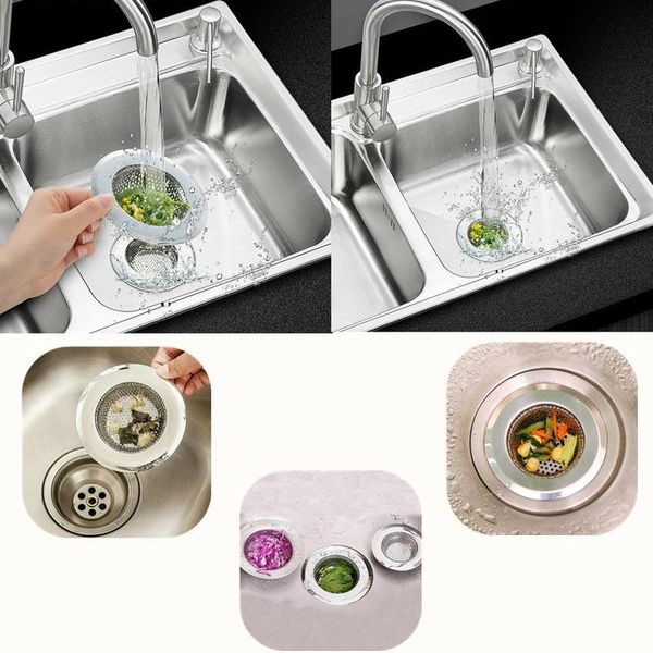 

2 packs sink strainers stainless steel filter drain strainers food slag filter for kitchen bathroom cleaning tools