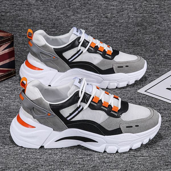 

autumn ventilation trend, casual mesh sports men's net red increase super fire ins dada fashion shoes, Black