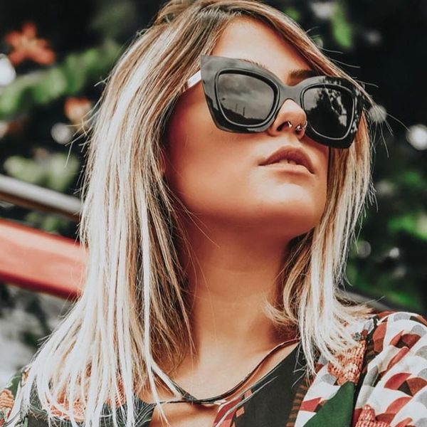 

sunglasses cat eye italian brand vintege modis feminino 2021 luxury women designer sun glasses uv400, White;black