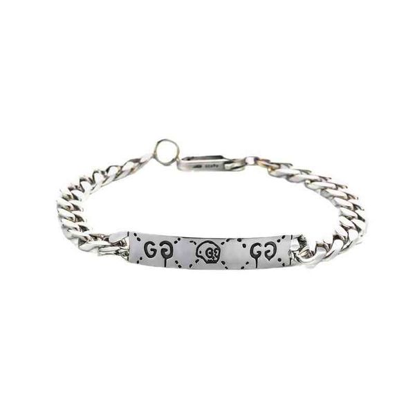 

elf skull bracelet 925 fashion couple hip hop style, Golden;silver