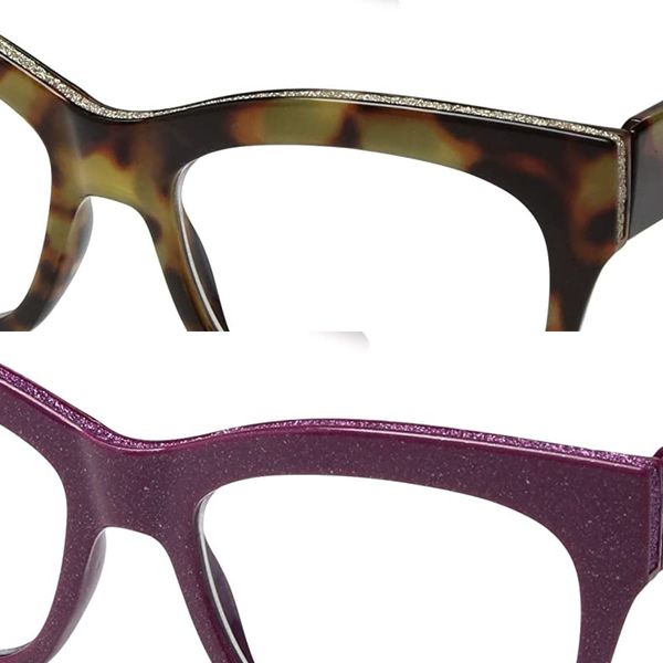 

peepers by peeperspecs women's shine on focus square blue filter reading glasses