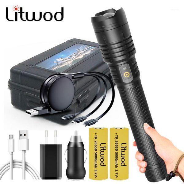 

xhp90.2 4-core powerful led power bank torch rechargeable 18650 or 26650 battery zoom lantern light 20w1