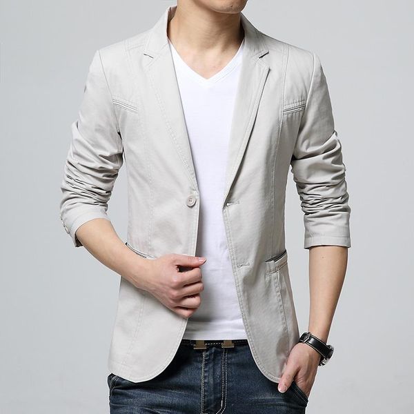 

spring and autumn small suit jacket men's two-button casual korean style slim suit men's handsome all-match single western tide, White;black