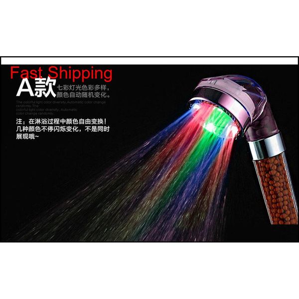 

crystal led hand shower head led tourmaline spa anion shower ducha chuveiro led shower head lighting bat qylrdh bdenet