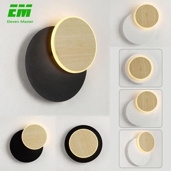 

indoor led wall lamp living room decoration wall light home lighting fixture loft stair light round/square wood grain zbd00351