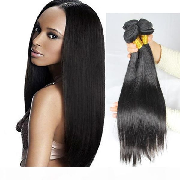 

bundles brazilian straight 8-28inch 1 bundle virgin human hair bundles unprocessed extensions natural color thick soft code one, Black;brown