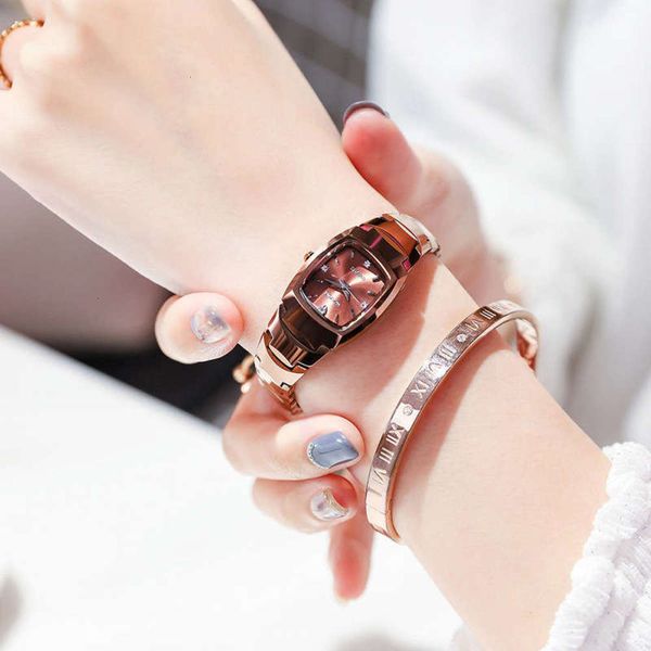 

japanese leisure movement nakzen women's with watch diamond inlaid waterproof tungsten steel chain strap ss3010l, Slivery;brown