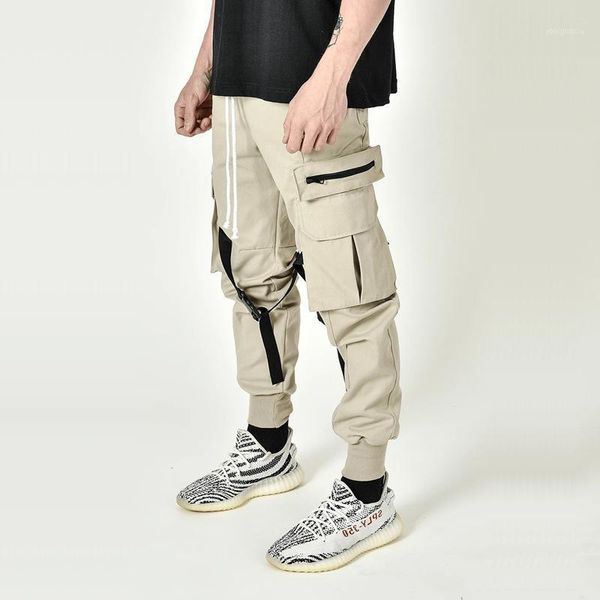 

2020 cargo pants men black streetwear large size fashion pants with multi pocket khaki male causal cargo trousers1