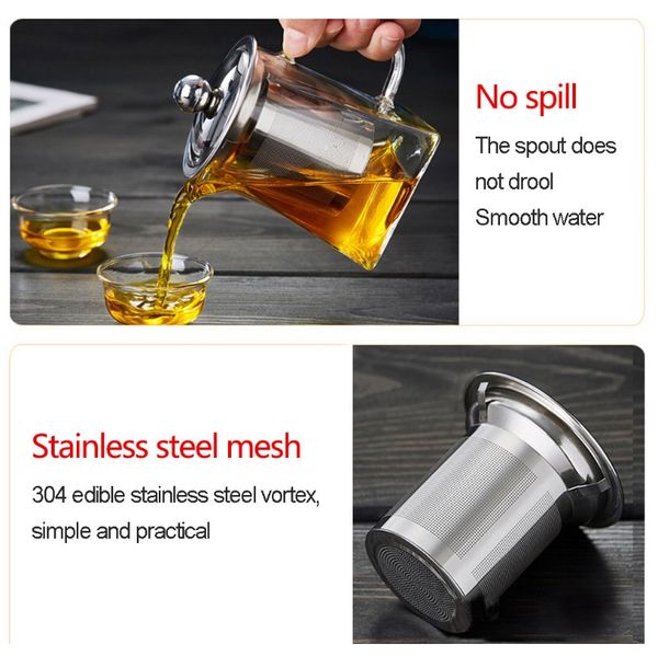 

350 мл прозрачный термостойкий прозрачный стеклянный чайник кувшин w-инфузерный кофе чай листьев горшок цветок чайник молочный сок контейнер