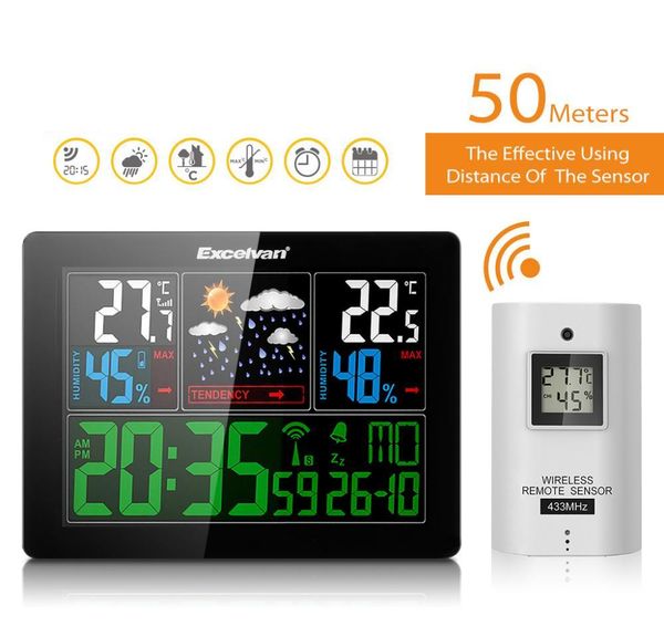 

plug excelvan eu weather station with thermometer humidity sn color clock hygrometer alarm forecast temperature and wireless jlldq