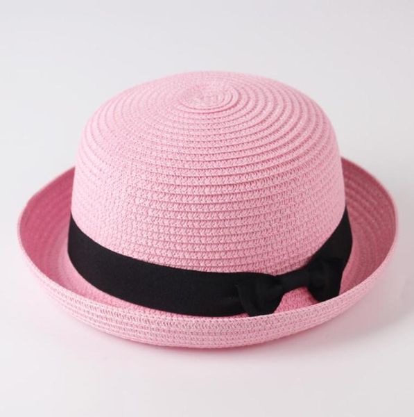 

2019 горячий родитель-ребенок солнцезащитная шляпа милые дети sun hats bow рука сделанные женщины соломенная крышка beach big breim hat повс, Black;white