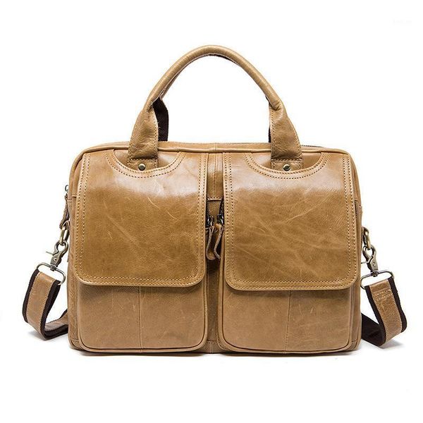 

genuine leather travel tote bags men's briefcase messenger retro bag for lapshoulder bags computer document storage handbag1