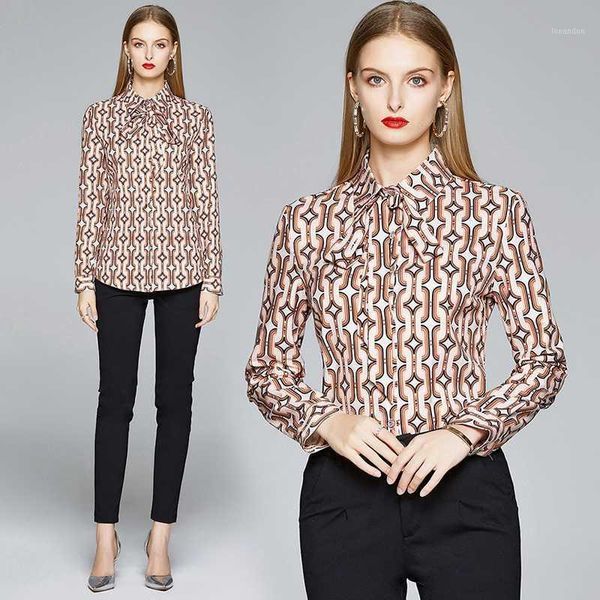 

women's blouses & shirts vintage blouse 2021 women refined slim chiffon long sleeve fashion woman clothes plus size camisas mujer1, White