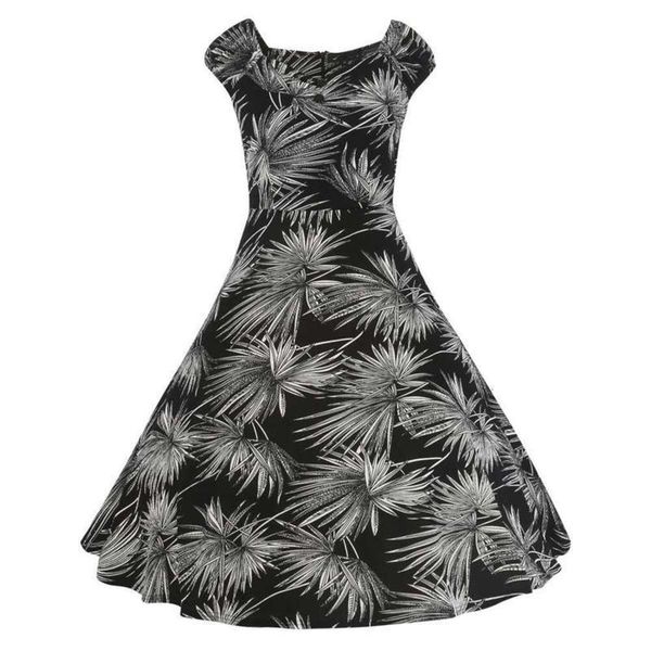 

dress hepburn v-neck button short women's sleeve wave point waist large swing skirt fd3433a, Black;gray