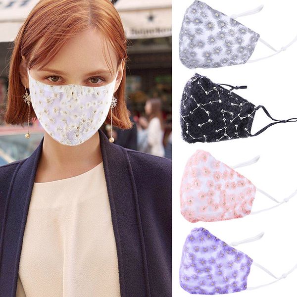 

reusable factory fashion face masks washable daisy mouth breathable anti-dust cotton mask cyz2903