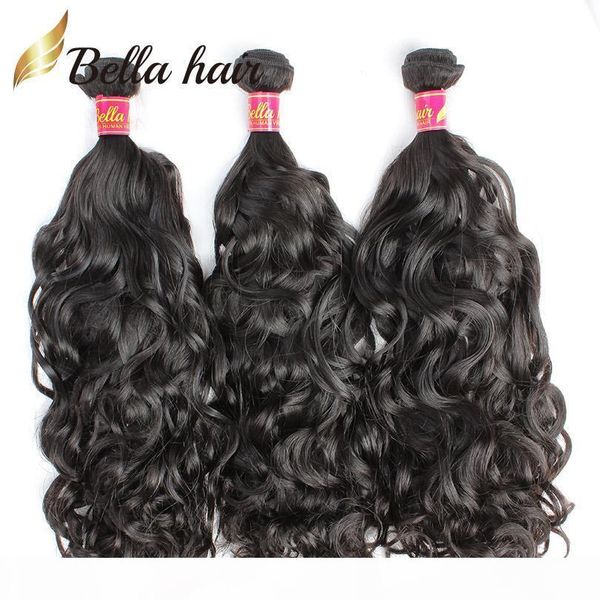 

bella hair 8a virgin brazilianhair weave natural wave cambodian peruvian malaysian indian remy hair extensions natural color human hair, Black