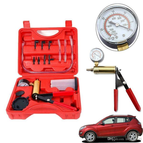 

hand held vacuum pressure pump tester set brake fluid bleeder bleeding kit + box
