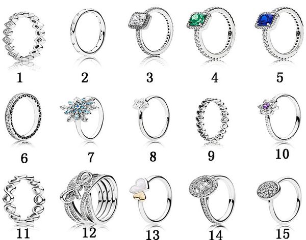 

exquisite 100% 925 sterling silver fit pandora ring snowflake tiles ring fashion couple jewelry engagement lovers fashion wedding couple for, Slivery;golden