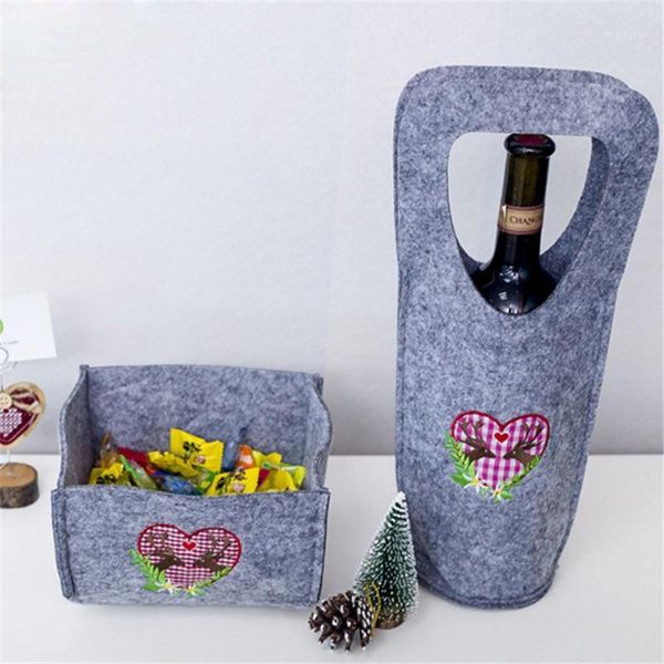 

christmas decorations merry santa wine bottle bag cover 2021 creative xmas dinner party tables decor gift wrap1
