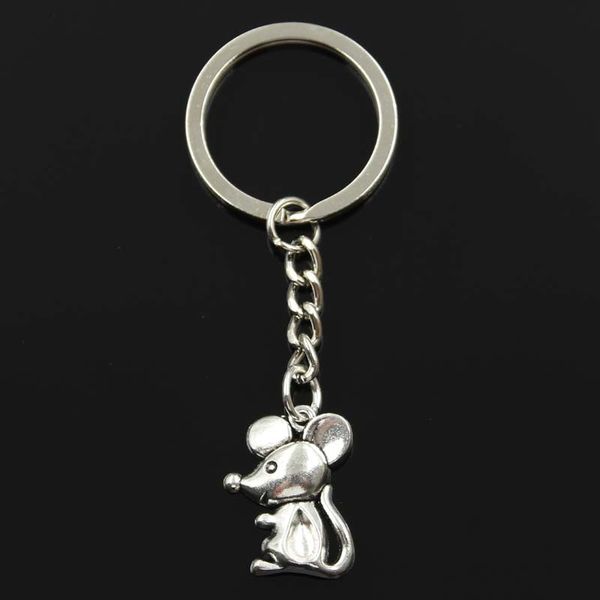 

fashion mouse 24x18mm pendant 30mm key ring metal chain bronze silver color men car gift souvenirs keychain dropshipping
