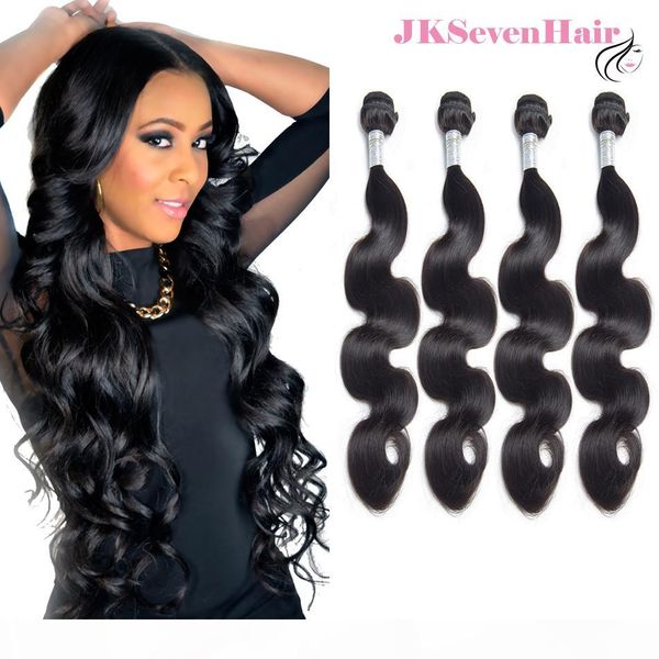 

12a grade virgin brazilian body wave hair extension 4pcs gorgeous peruvian indian malaysian human hair wefts quality, Black
