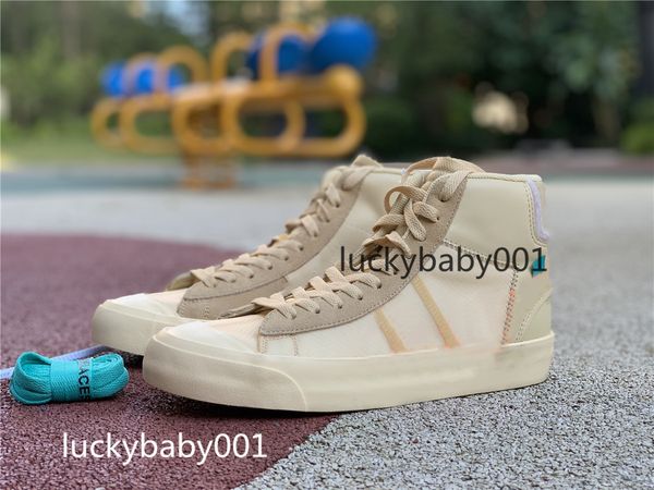 

2021 classic design off mid blazer shoes mid sneakers basketball sports trainers ror men women black white rice skateboard shoe quality