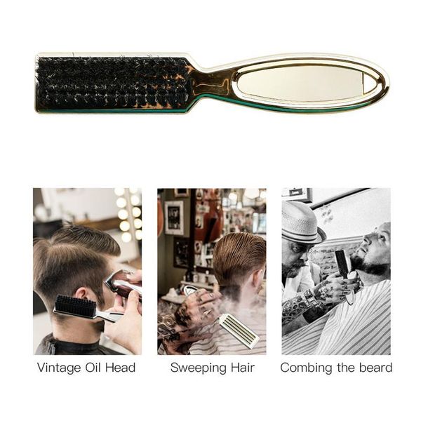 

professional salon beard shaving brush retro oil head brush abs brush handle plating neck hair cleaning broken ha jlletb, Silver