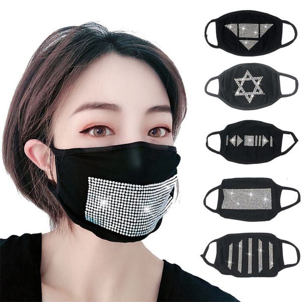 

fashion face masks daren clothing accessories personalized masks cross-border selling star flash diamond rhinestone cotton masks