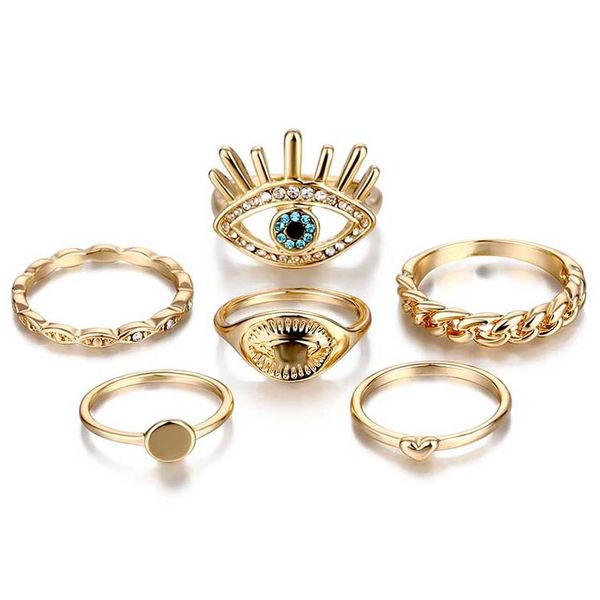 

vienkim bohmian heart gold rings набор для женщины boho глаз круглый кристалл кольцо князки 2020 женский палец заявление мода еврей wmtxur, Golden;silver