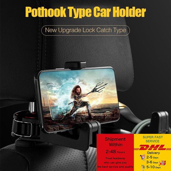 

adjustable car headrest hooks mobile stand car phone holder fastener seat back hanger clips for bag handbag houseware dhl freight