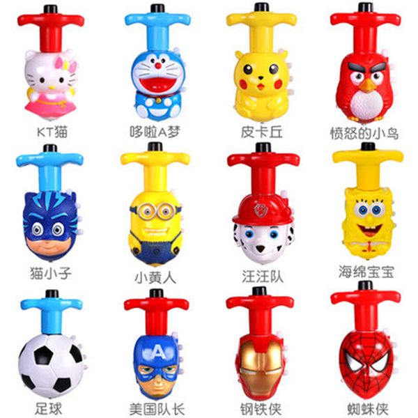

2020 led toy colorful glowing toy children's cartoon toy colorful illuminated outdoor music spinning imitation wood top