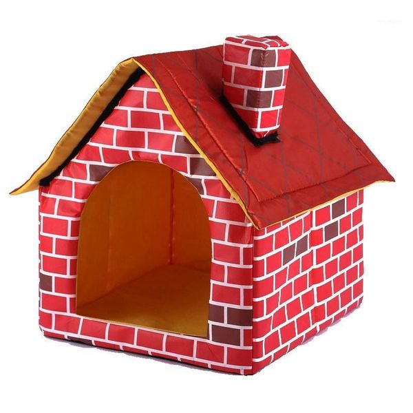 

kennels & pens portable folding dog house cat bed puppy pet supplies brick warm and comfortable bed1