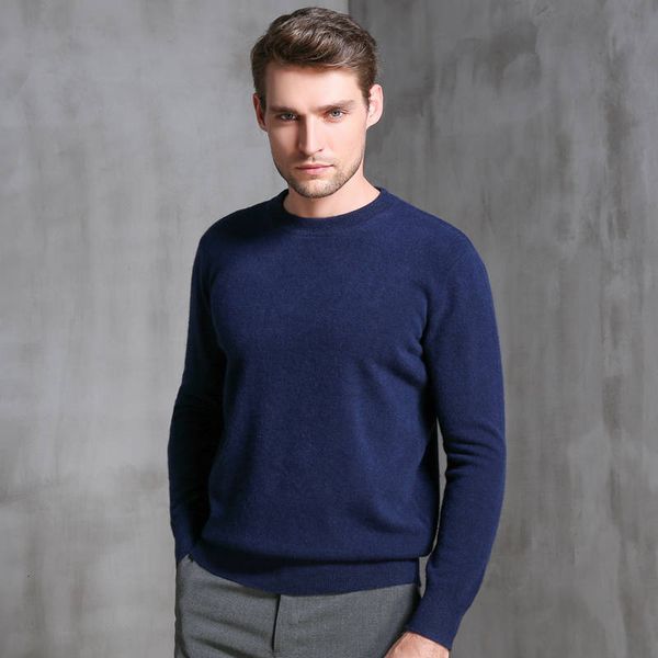 

2021 quality men oneck pullovers high 100% wool knitting men's sweater thick winter plus size man jumpers 8 soft h7mt, Black