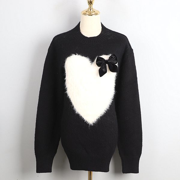 

1127 2020 autumn brand same style regular crew neck sweater white black women clothes yl