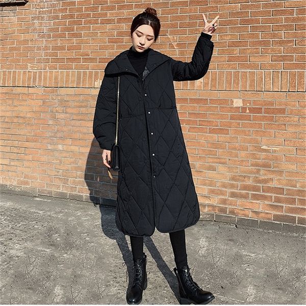 

womens winter new cotton coat elegant casual female overcoat warm thick 201214, Black