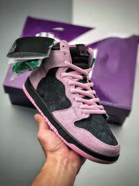 

2020 new dunk high sports shoes invert celtics sneakers men women black powder color matching and color matching cu7349-001 size 36-46