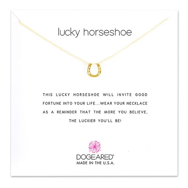 

91sadogeared lucky charm horseshoe women necklace pendant necklaces with gift card gold and silver color4rgk