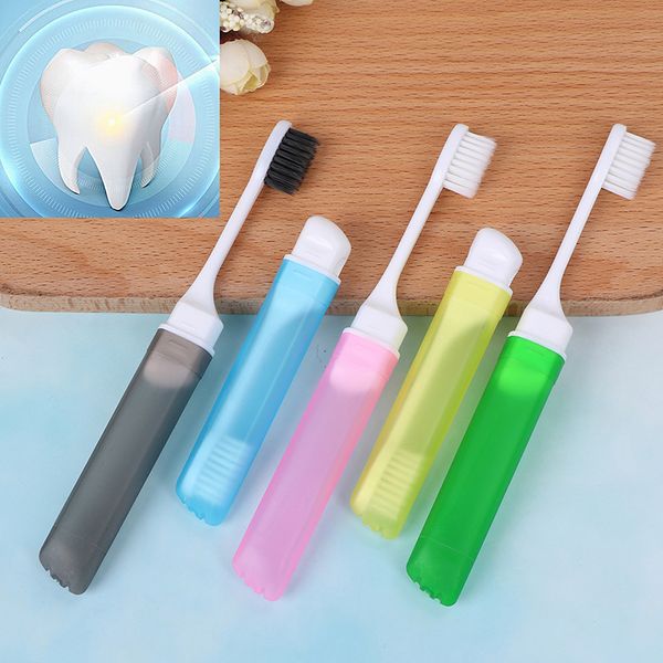 

1pc portable foldable folding toothbrush plastic durable mini outdoor camping travel soft folding toothbrush