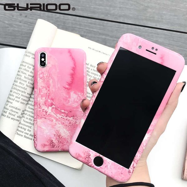 

360 degree full body marble fashion plastic painted case cover protect shell for iphone 5 6 6s 7 8 plus x xs 11 pro max xr cases