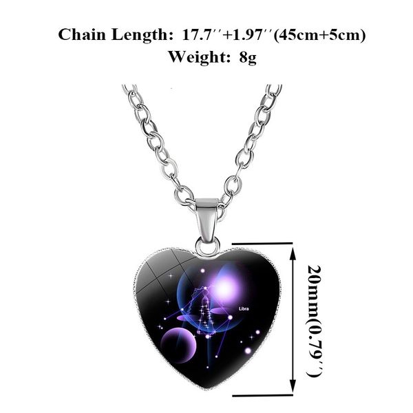 

zodiac pendant 12 sign heart constellation necklace women fashion jewelry gift will and sandy drop ship
