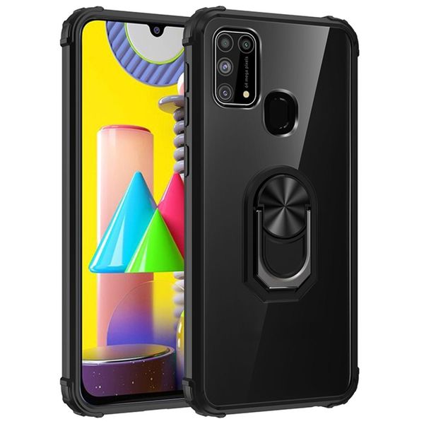 

shockproof transparent tpu acrylic protective case with ring holder