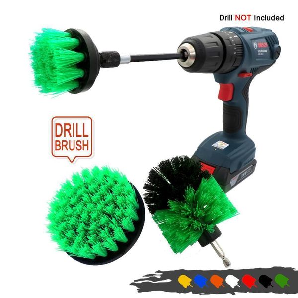 

4pcs/set drill power scrub clean brush electric drill brush kit with extension for cleaning car, seat, carpet, upholstery q jllaze
