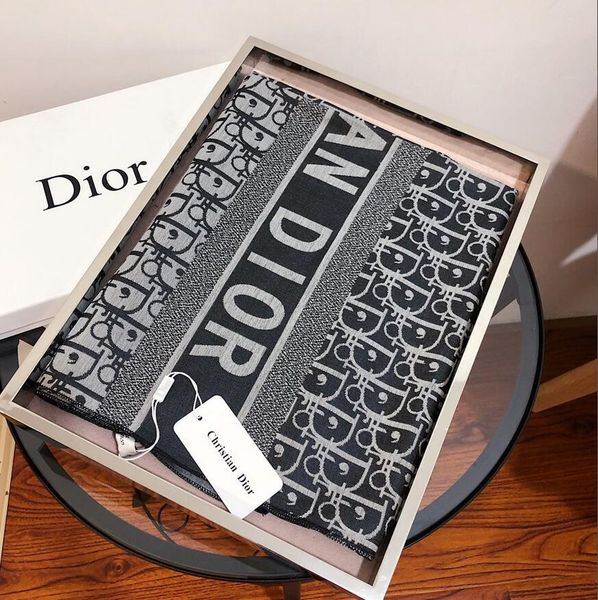 

2020 dîõr шарфы для женщин роскошные красочные буквы дизайнер шелковый шарф женские письма шал шарф знаменитые dîõr шарфы insock, Black