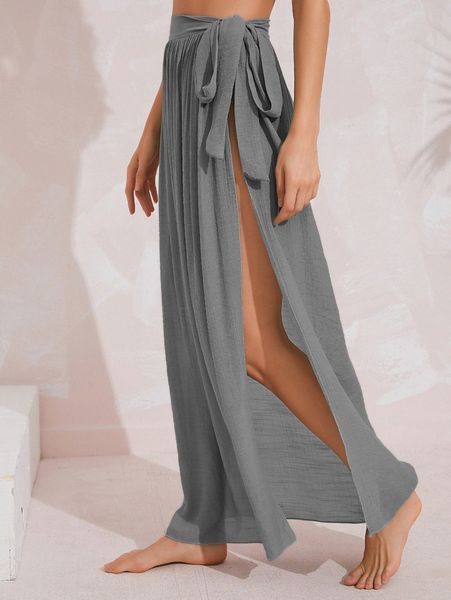 

knot waist cover up skirt g94j#, White;black