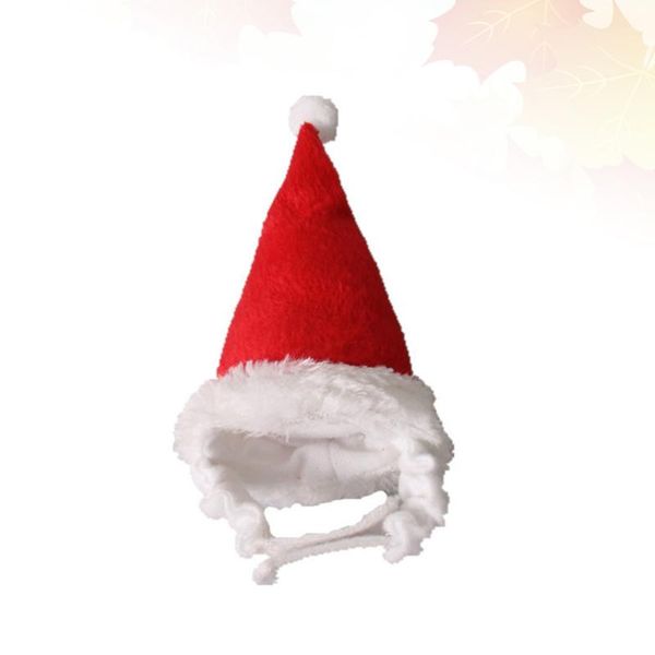 

dog apparel red colored christmas hat cap plush headwear costume outfits hair grooming accessories for cat pet hamster