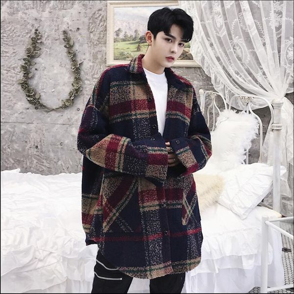 

2020 chess vintage autumn sleeve long shirt oversize male wear out irregular design shirts 1cxe, White;black