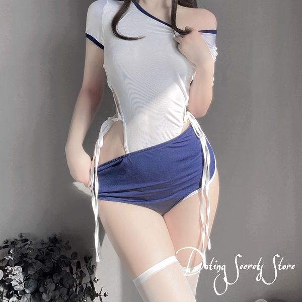 

costumes student lingerie uniform lovely role play school girl costume hollow temptation bodysuit women cute cosplay outfit new, Black